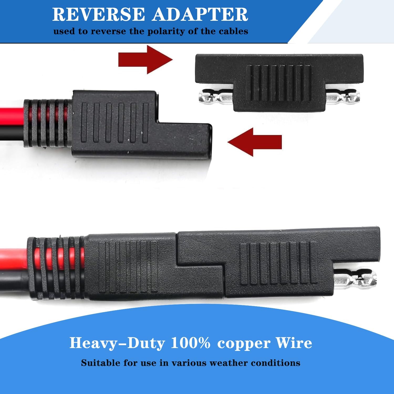 25FT SAE Extension Cable, SAE Connector with Dust Cover, Solar Wiring Adapter…