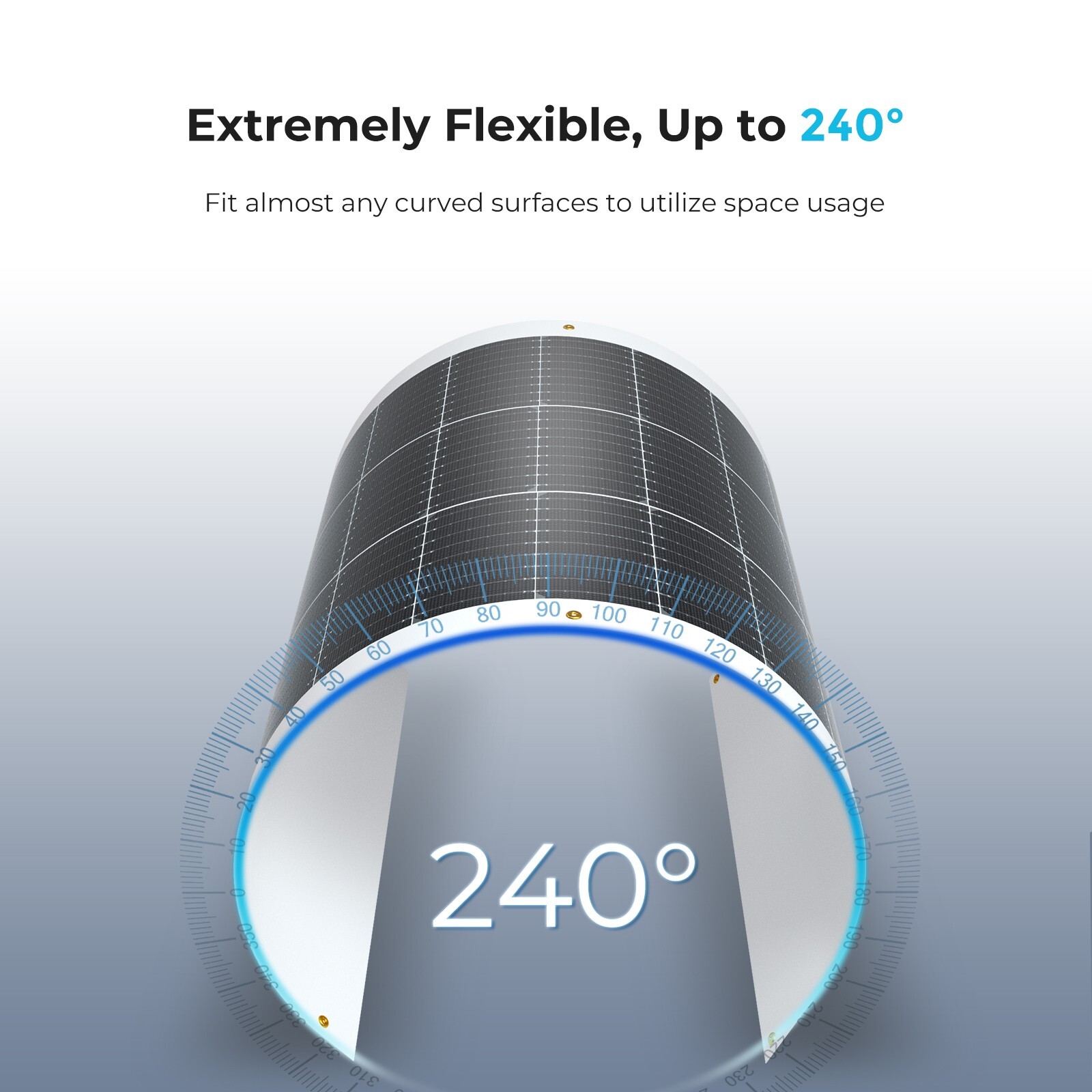 Renogy Semi-Flexible Solar Panel 100W 12V, 240° Bendable Solar Panel