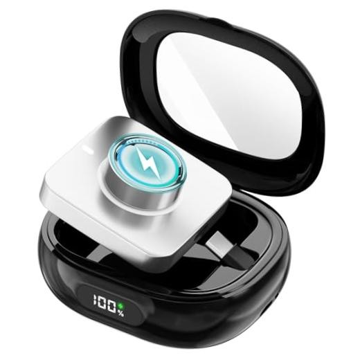 Charging Case for Oura Ring Gen 5, 4 & 3 Charger, 2000mAh Portable Travel Black