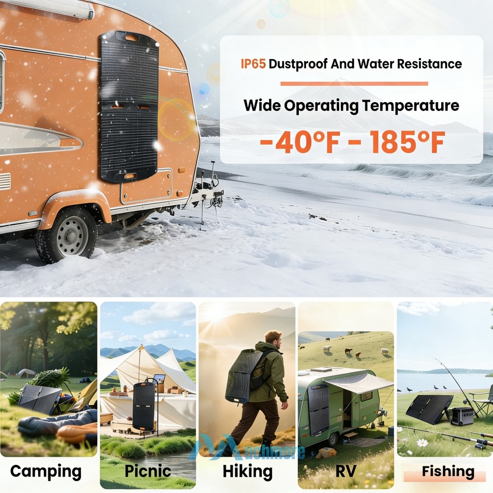 Foldable Solar Panel 100W 200W Portable Camping Solar Charger Power Station IP67