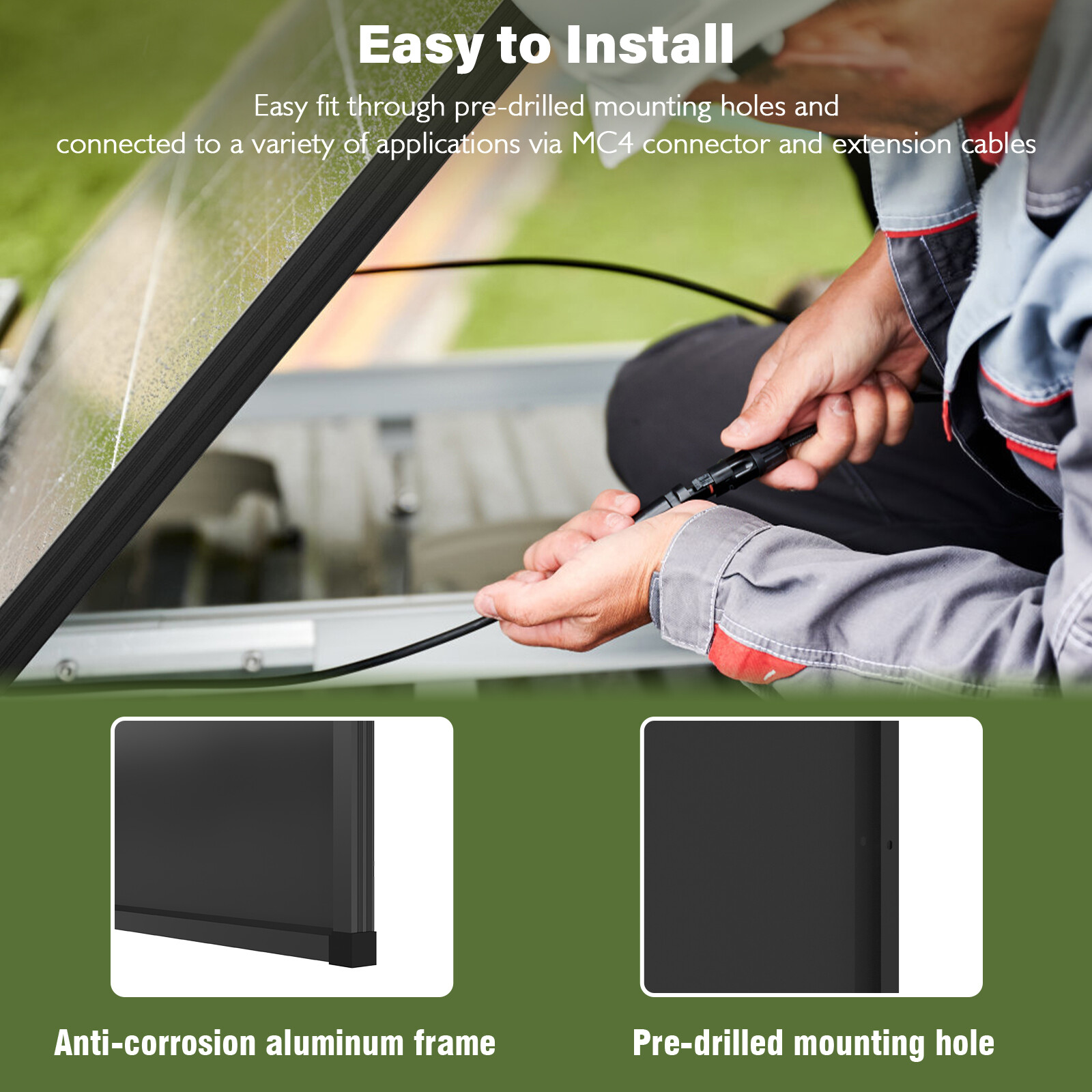 100W 200W 400W 800W 1000W Watt Solar Panel Mono 12V N-Type RV Home Off-Grid