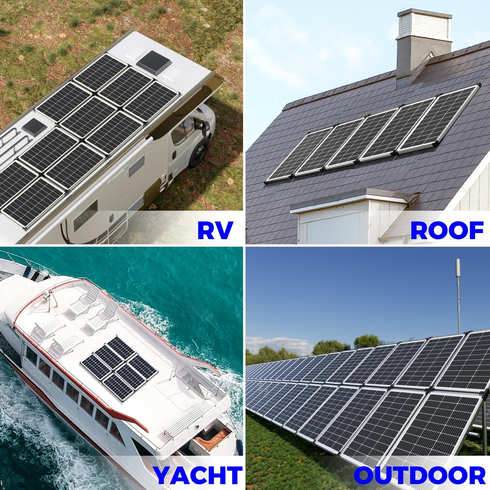 100W 12V Solar Panel, High Efficiency 9BB Cell Monocrystalline Solar Panels I…