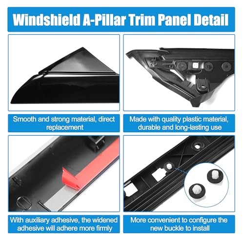 Windshield A-Pillar Trim Panel Kit for Ford Explorer 2011-2019 Front Right