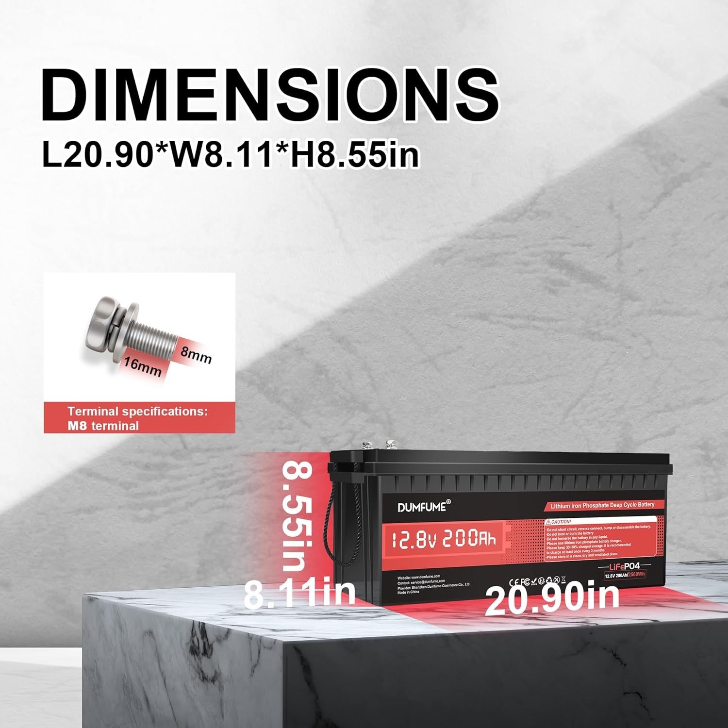 12V 200Ah LiFePO4 Lithium Battery Deep Cycle 200A BMS For RVs Solar Off-grid