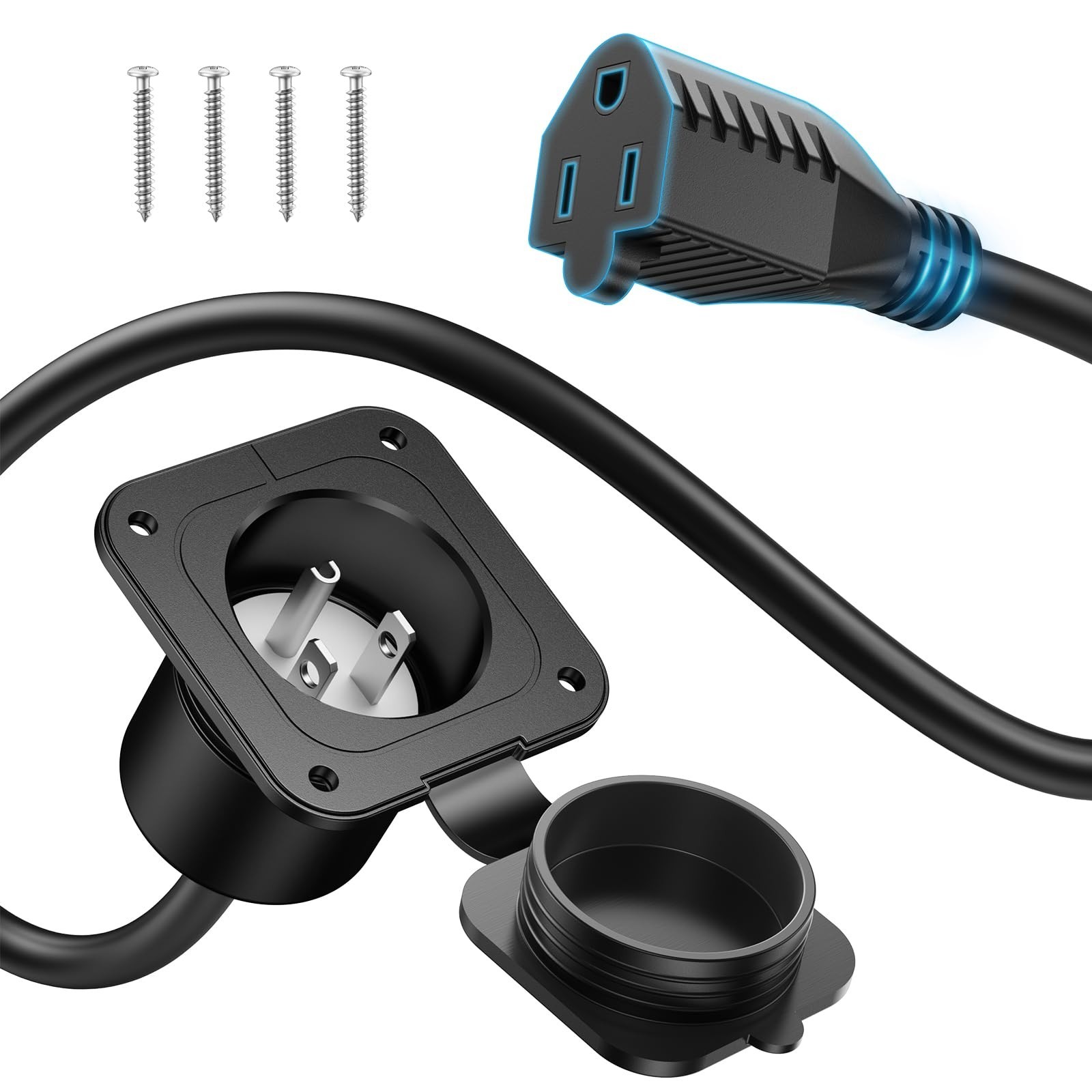 125V RV Shore Power,AC Port Plug Adapter,Power Inlet Socket,15A Shore Power I…