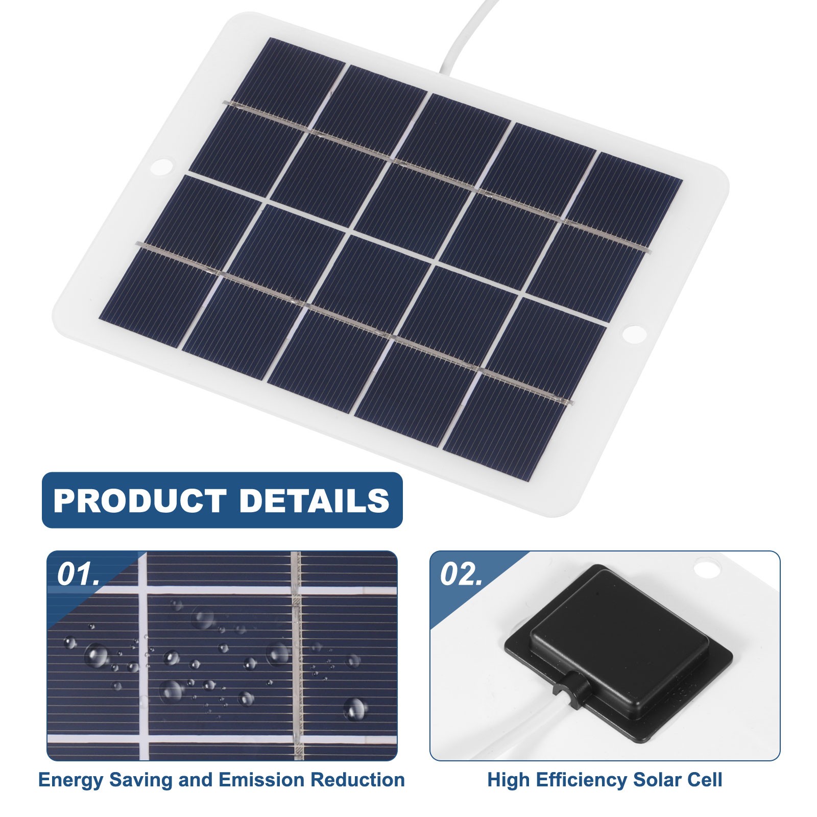 5V 0.6A 3W Mini Solar Panels, USB Polycrystalline Solar Panel Cell Charger