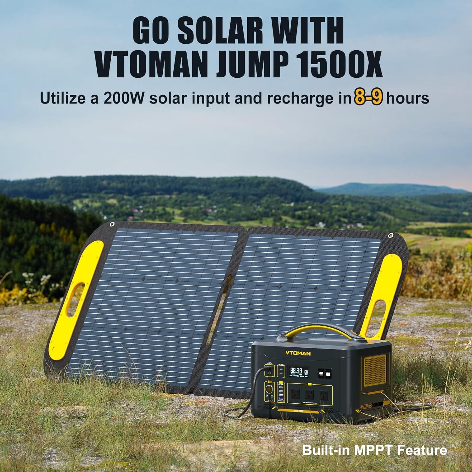VTOMAN Jump 1500X 1500W/828Wh Portable Power Station with 110W Solar Panel
