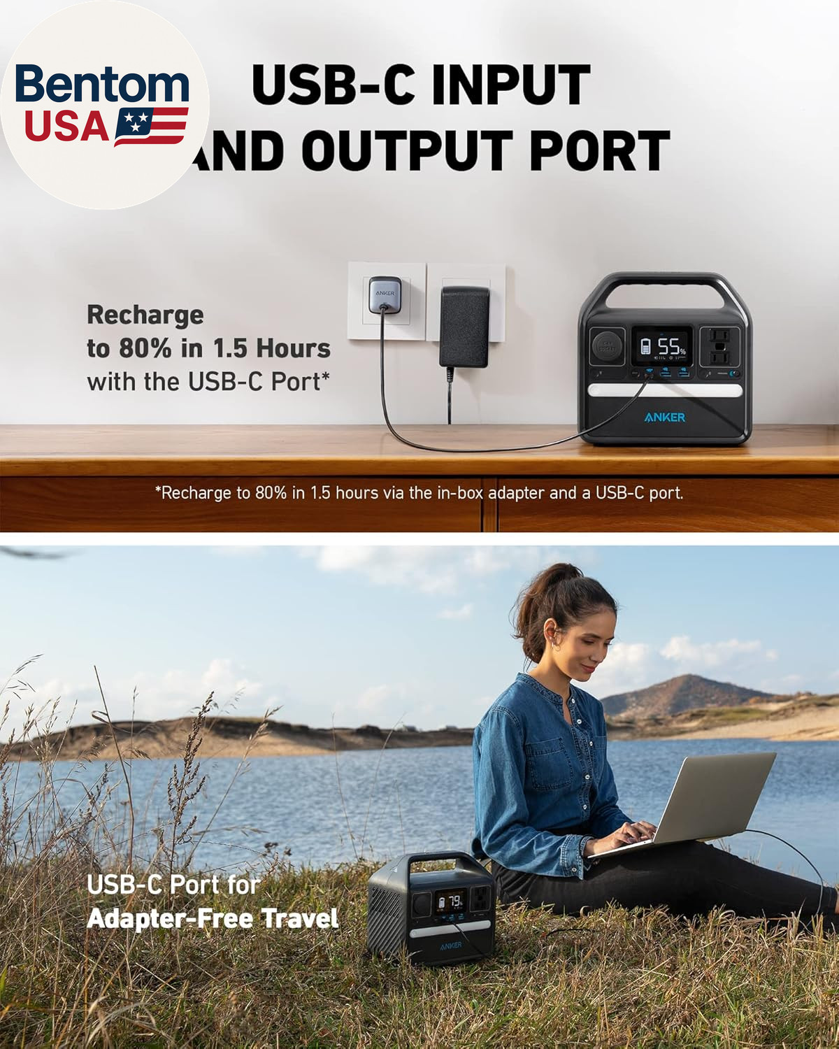 521 Portable Power Station Upgraded with Lifepo4 Battery, 256Wh 6-Port Powerhous