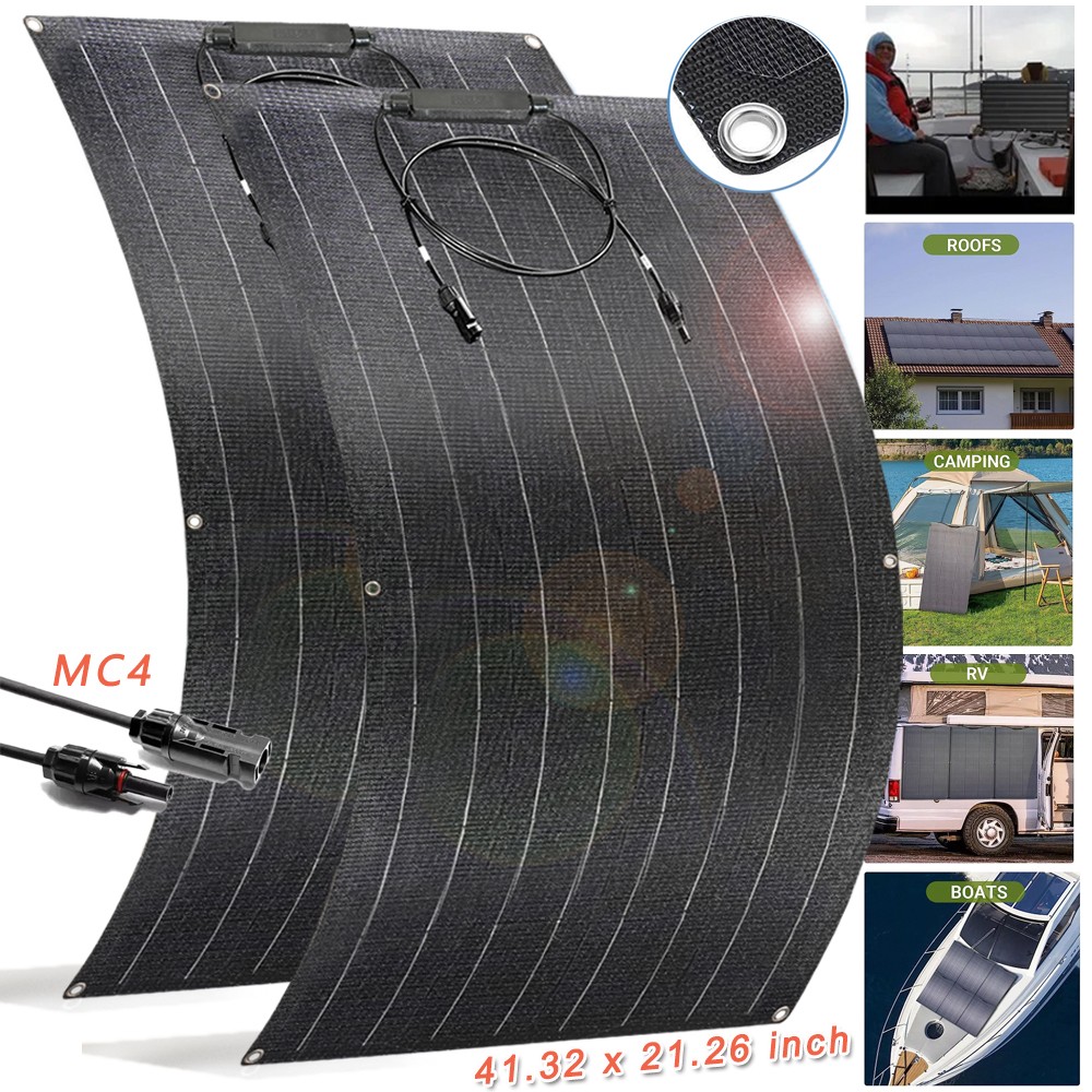 400W Mono Flexible Solar Panel 18V 12V Portable Power Charge Van Home RV Battery
