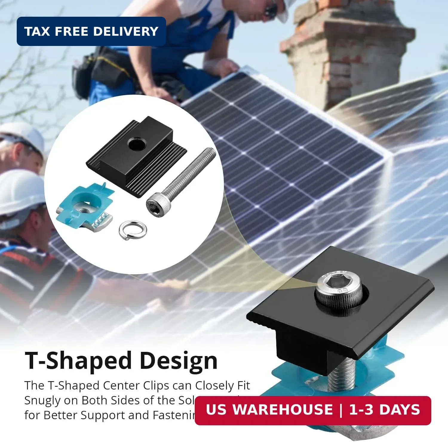 Anbte 10 PCS Solar Panel Mounting Brackets for Unistrut, Aluminium 30mm 6 x T-Sh