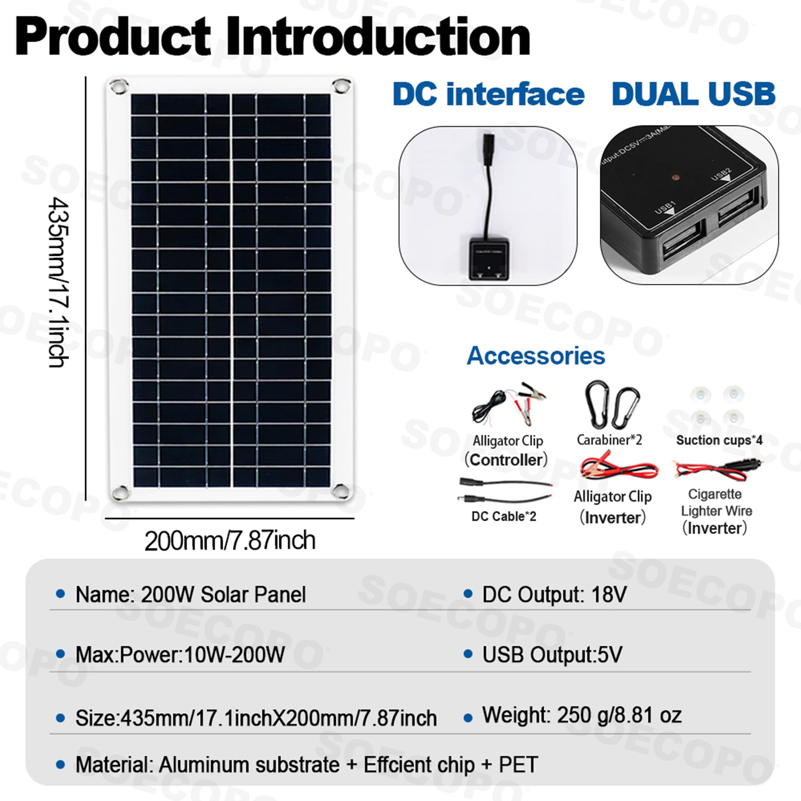 8000W Solar Power Kit Inverter, 2pcs 200W Solar Panels & 100A Controllerfu