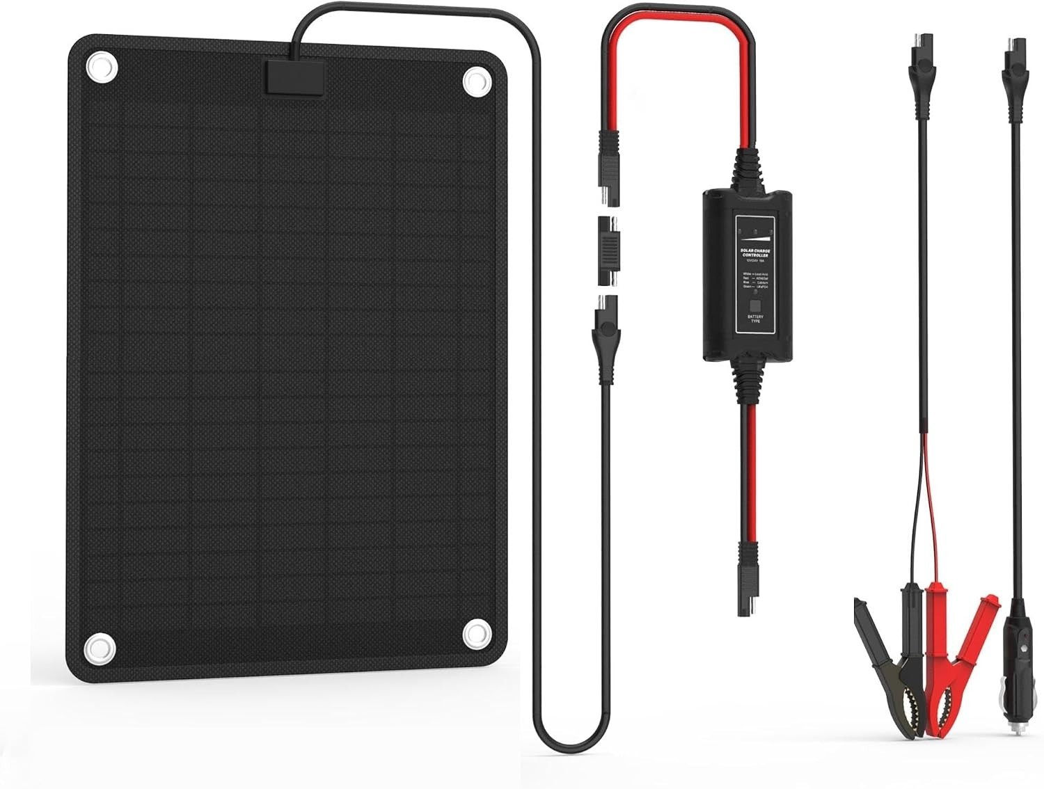 Universal 10W Solar Charger with LED Indicator – Extend Battery Life for 12V/24V
