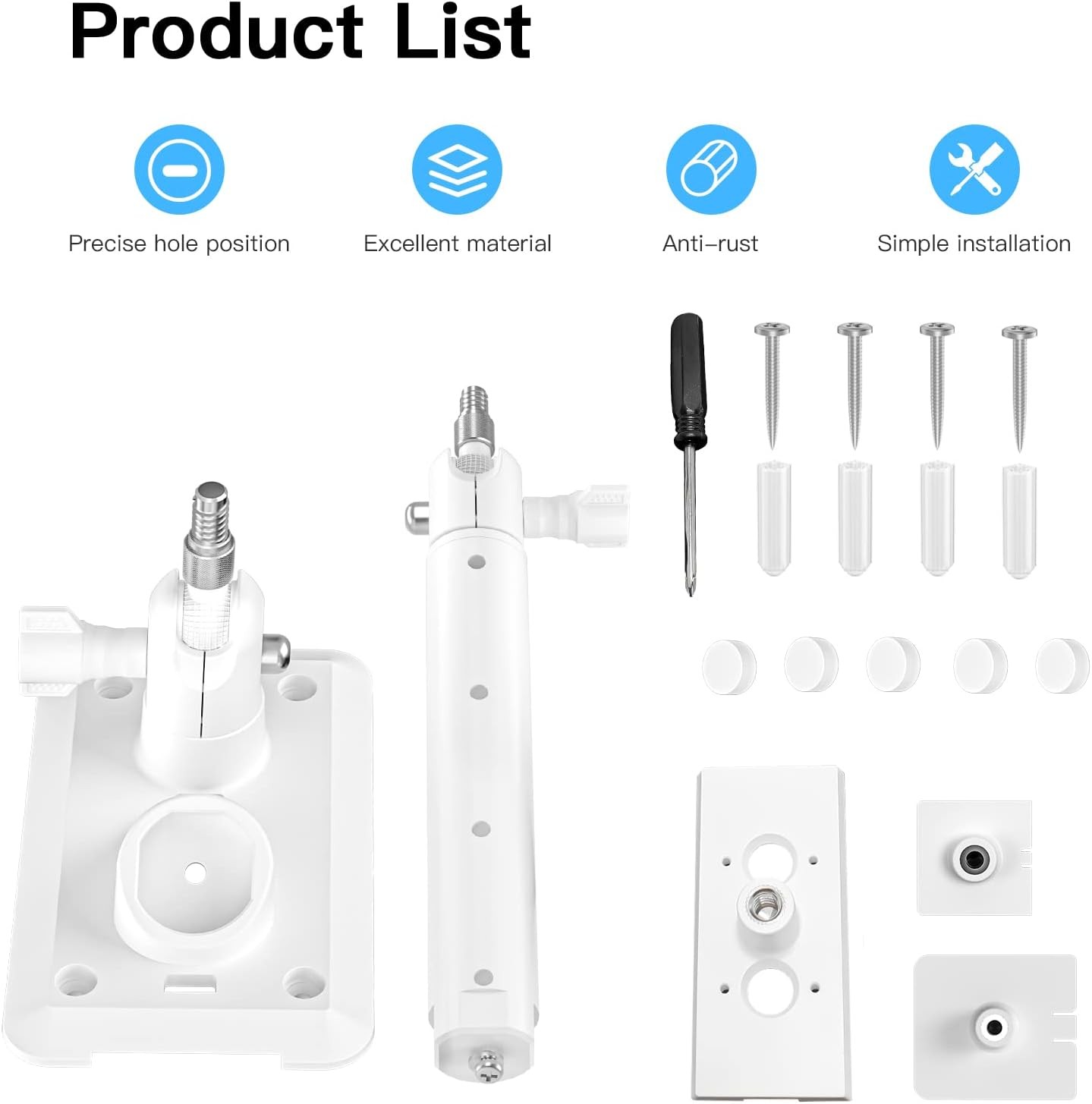 Ring Wall Mount for Cameras and Solar Panels -White
