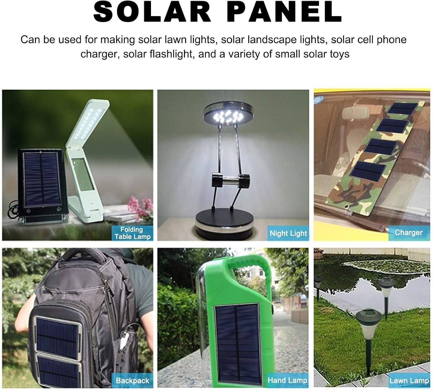 1W 6V Mini Solar Panel, 3PCS Polysilicon Cell Charger Module with 30cm Cable …