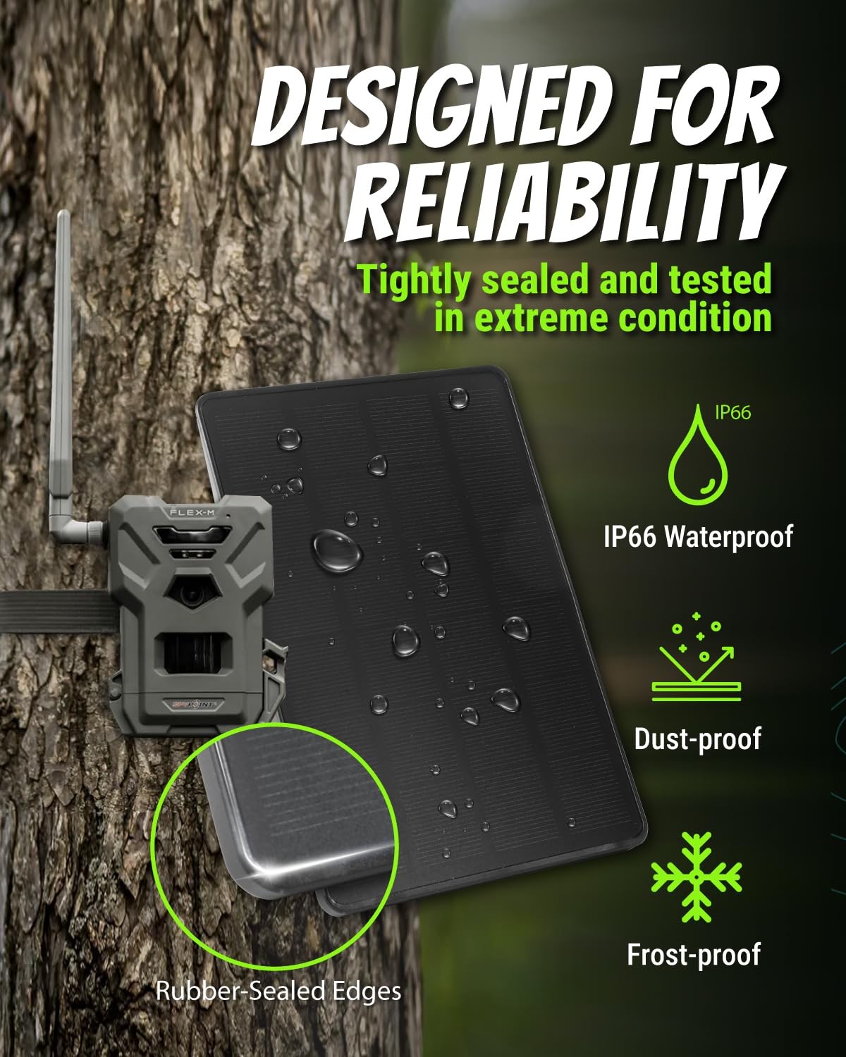 5V/12V Trail Camera Solar Panel – 4W Solar Panel Battery w/ 4400mAh Li-ion Ba…