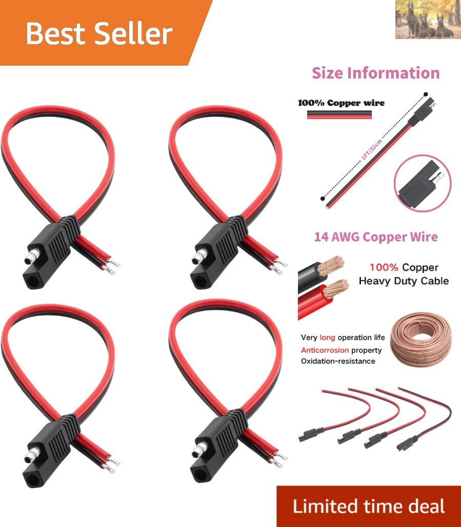 Durable SAE Quick Disconnect Extension Cables – Perfect for RVs, Cars, and More