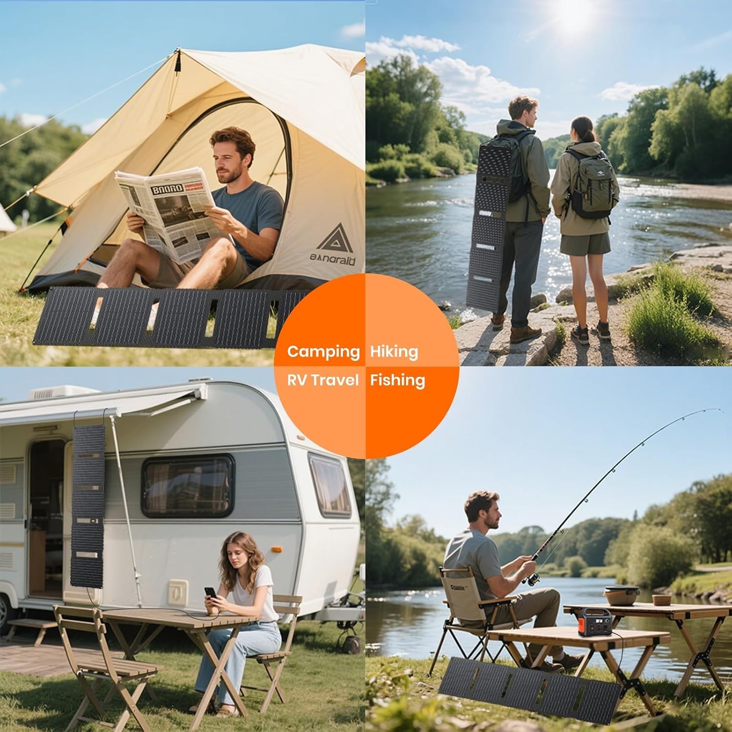 Waterproof 40W Solar Charger – Triple-Port Fast Charging for Outdoors