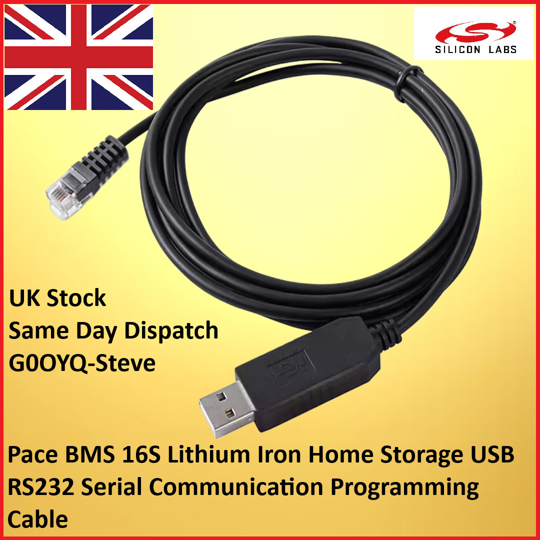 Pace BMS 16S Lithium Iron Home Storage PC USB Communication Cable 1.8M Long