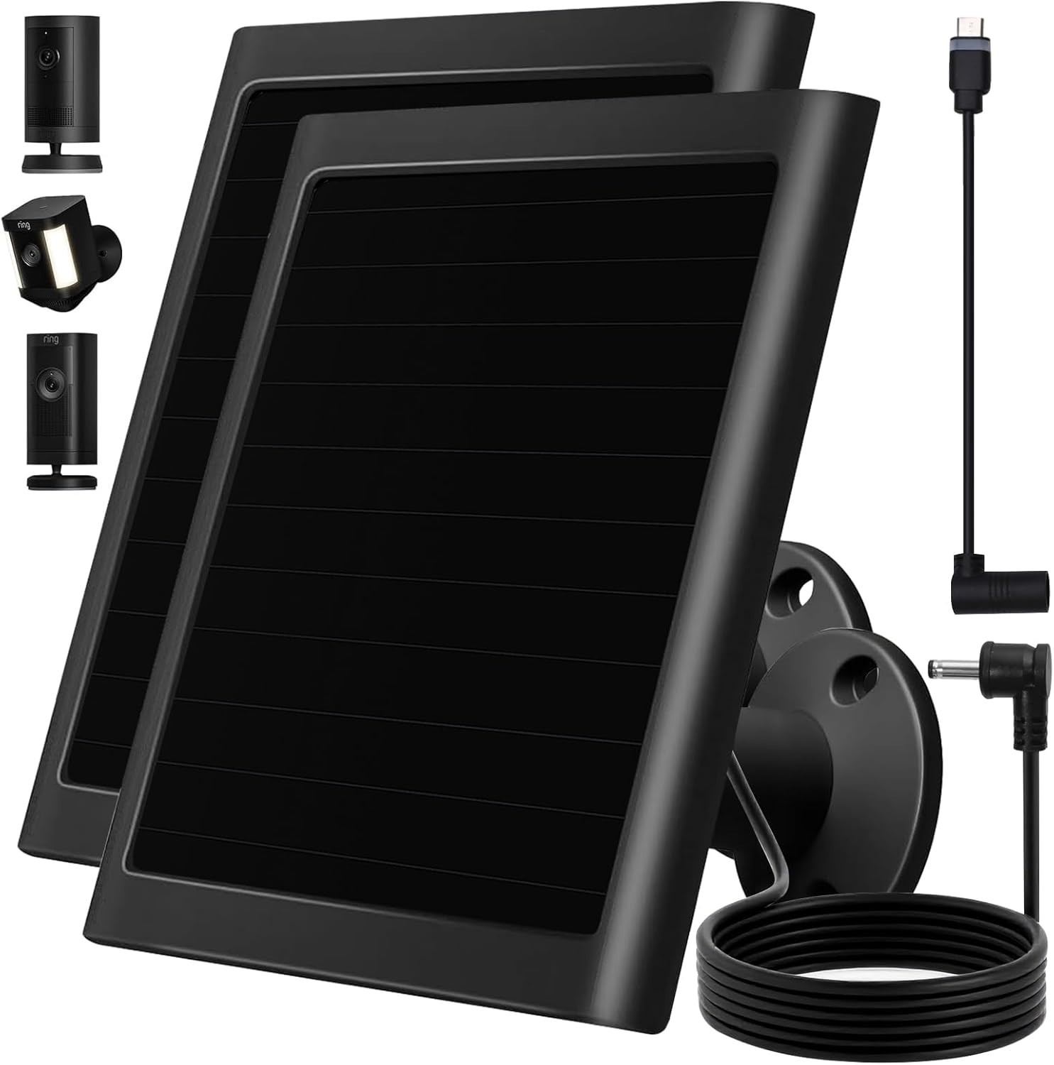 6W Solar Panel Charger for Ring Camera, Compatible with Ri ng Stick Up Camera an