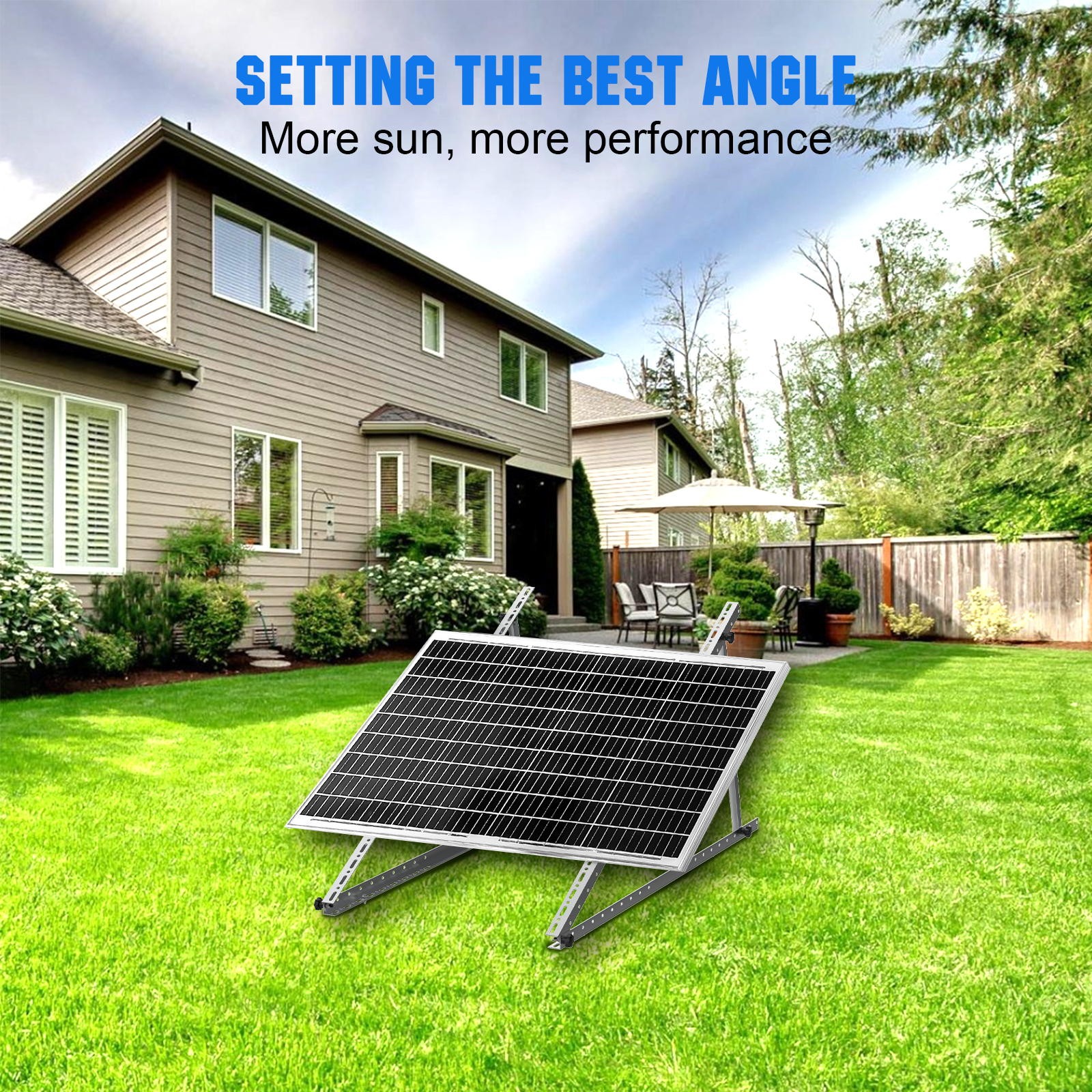 2 Set 118CM 0-90° Adjustable Solar Panel Brackets Mount Tilt Bracket Caravan RV