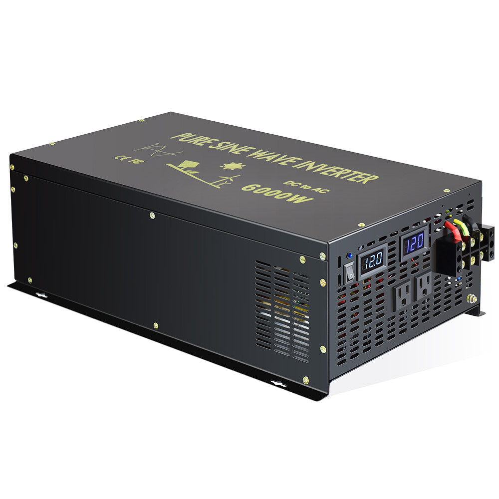 Pure Sine Wave Inverter 24V to 120V 240V 6000W MPPT Solar Charge Controller 60A