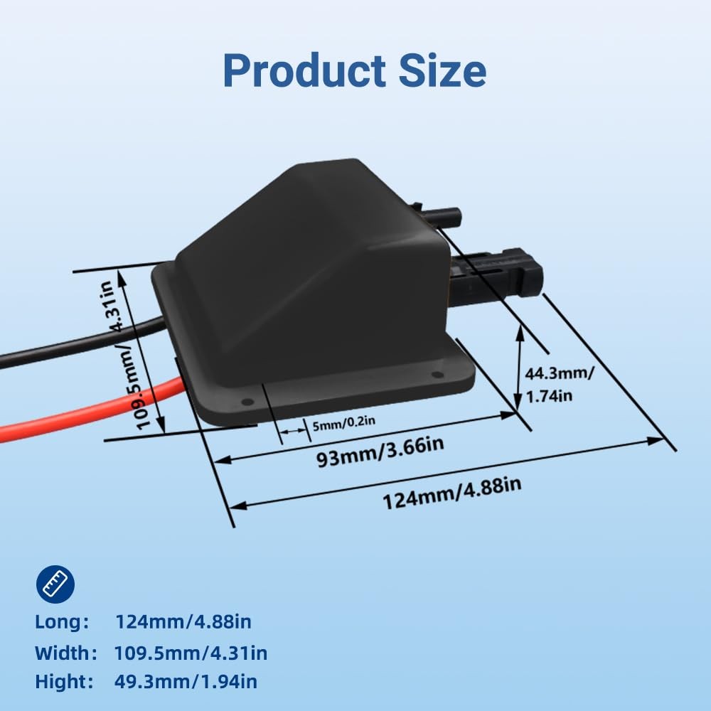 Solar Cable Entry Gland, Dual Cable Entry Housing with 1m 6mm² Solar Extensio…