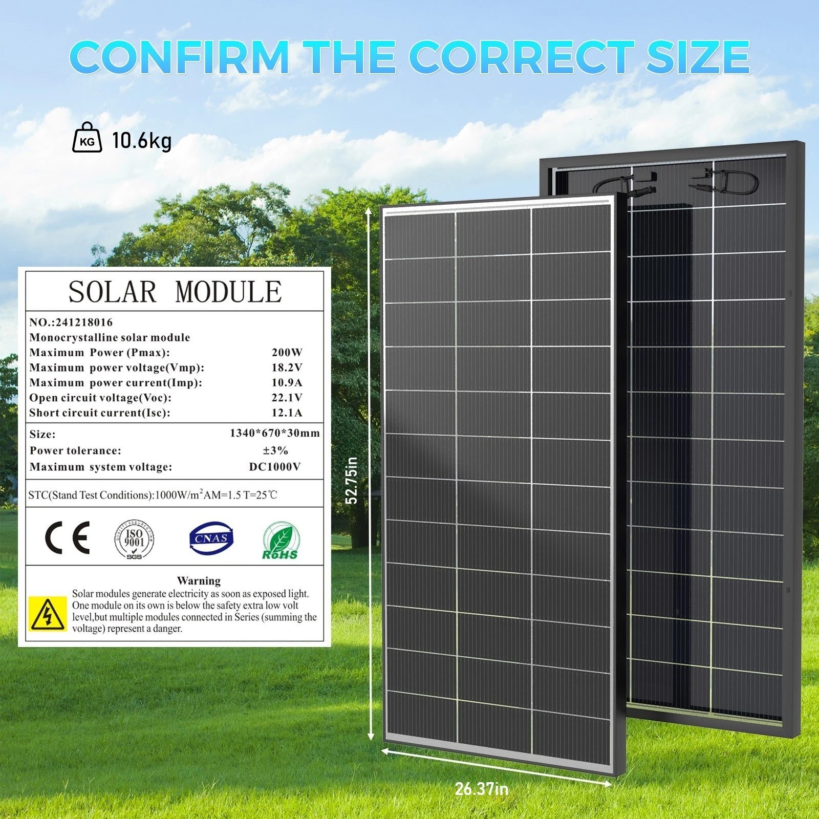 200W 400W 600W 1000Watt Solar Panel Bifacial 12V Mono Battery Home PV Power Boat