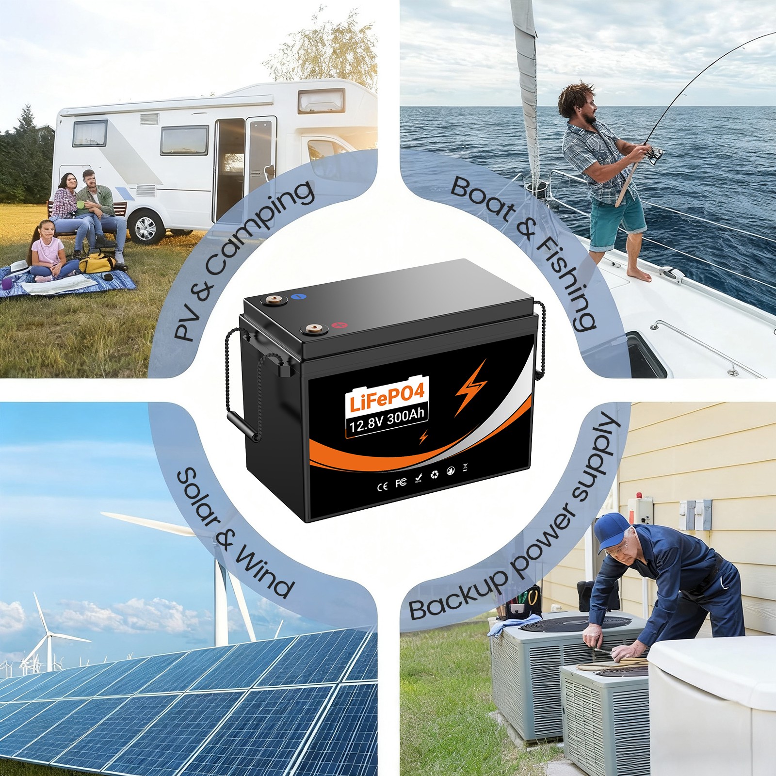 12V 300Ah LiFePO4 Battery 4000+ Deep Cycles 3840Wh 200A BMS for RV OffGrid Solar