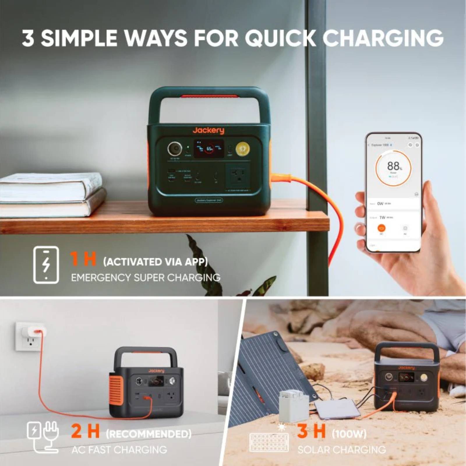 Jackery Explorer 240 V2 Solar Generator + SolarSaga 40W Solar Panel Kits