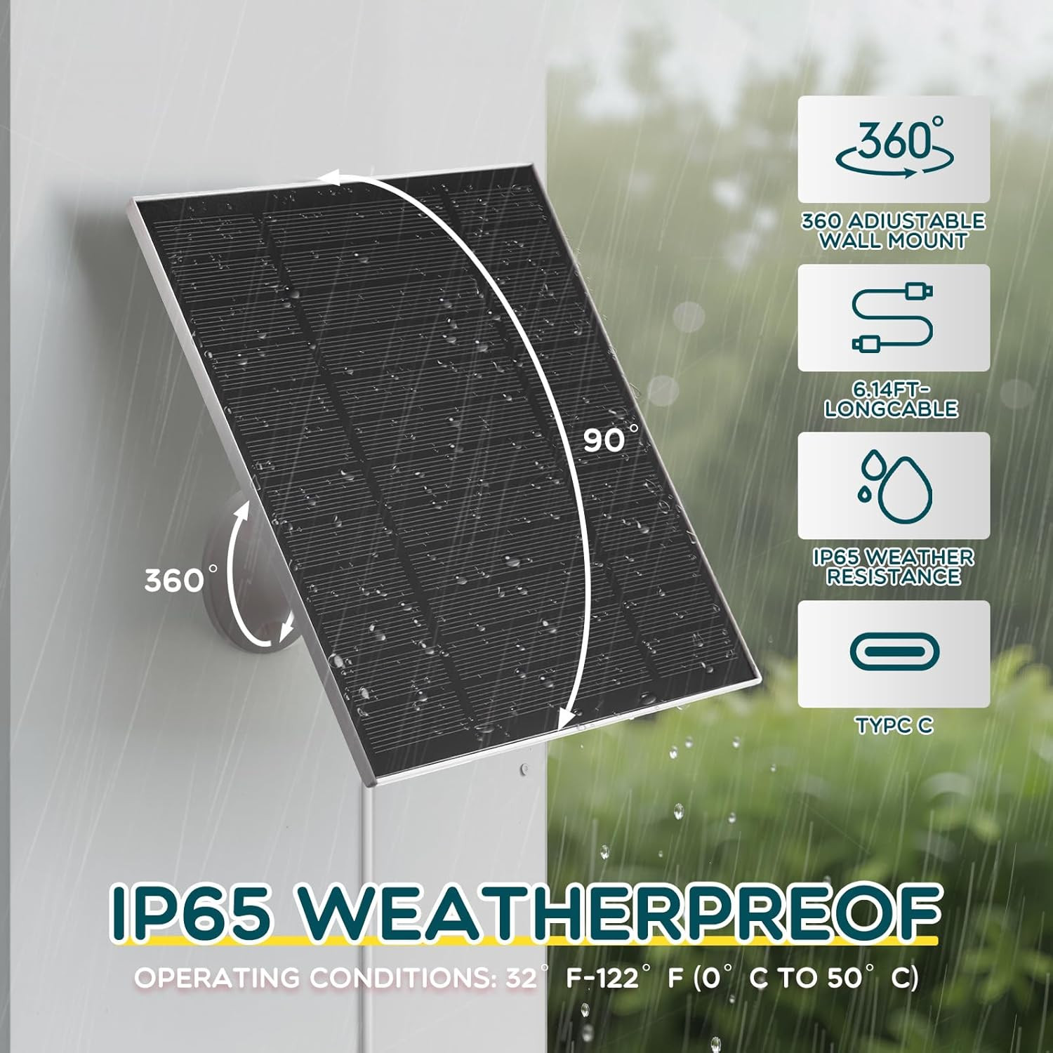 8 Pack 5W Solar Panels for Security Cameras Outdoor Waterproof Solar Panel for C