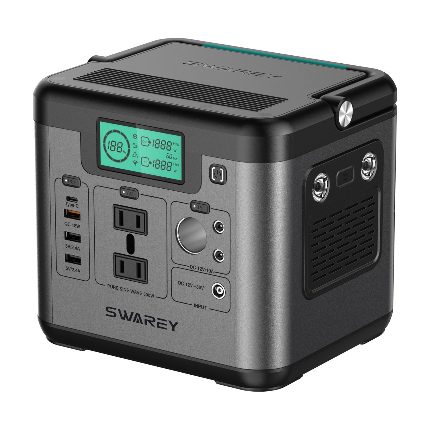 SWAREY S500 PRO Power bank, Portable 518Wh Lithium Battery Solar Power Station