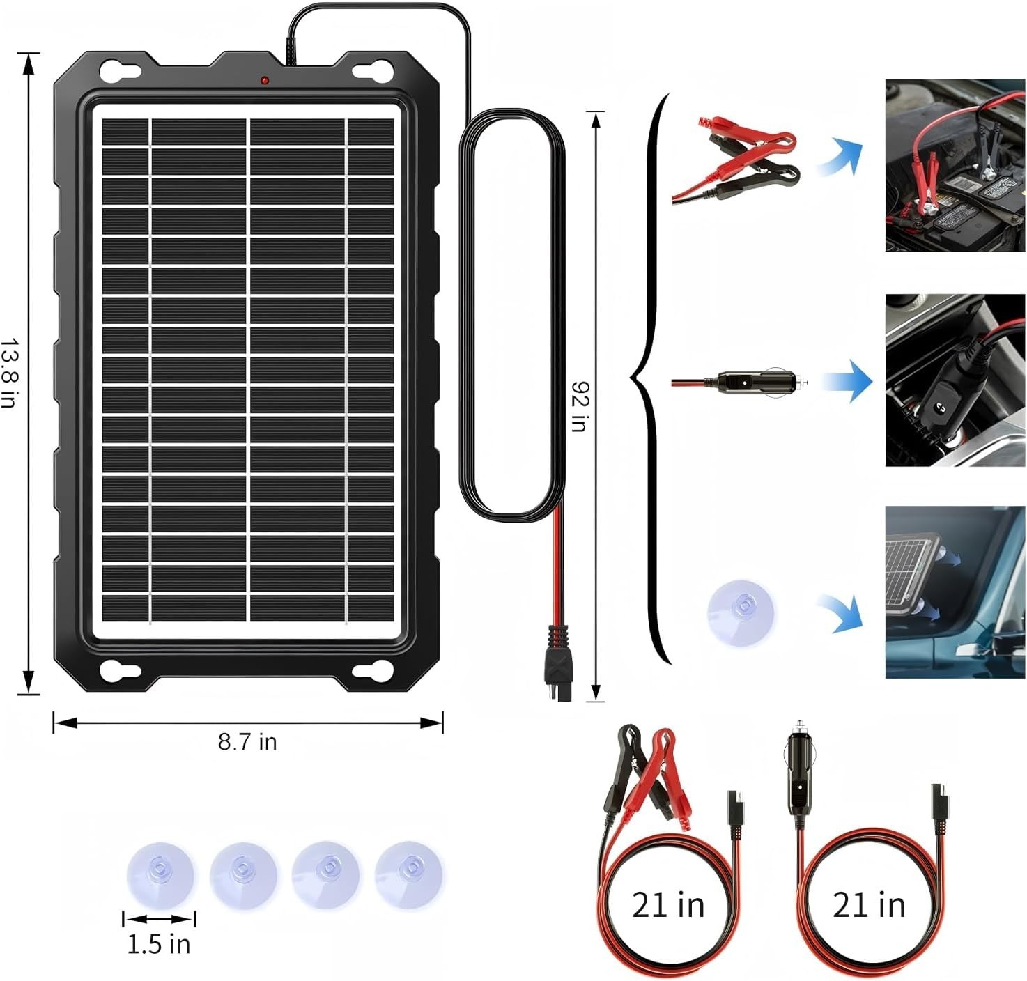 Reliable 9W Solar Battery Maintainer – Easy Install for Cars, Motorcycles & More