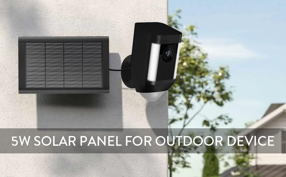 Solar Panel for Ring Camera(2Nd Generation), 2 Pack 5W Solar Panel with 12FT