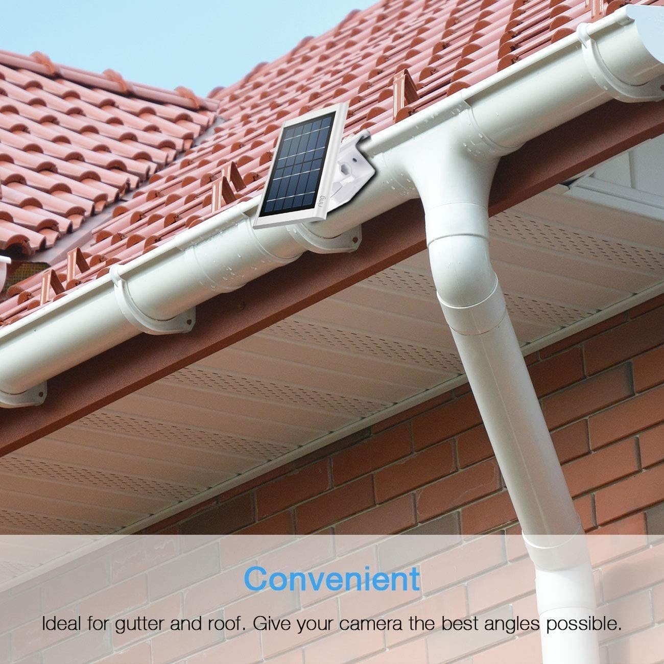 Weatherproof Gutter Mount for Ring Solar Panel- Adjustable Aluminum Alloy Out…