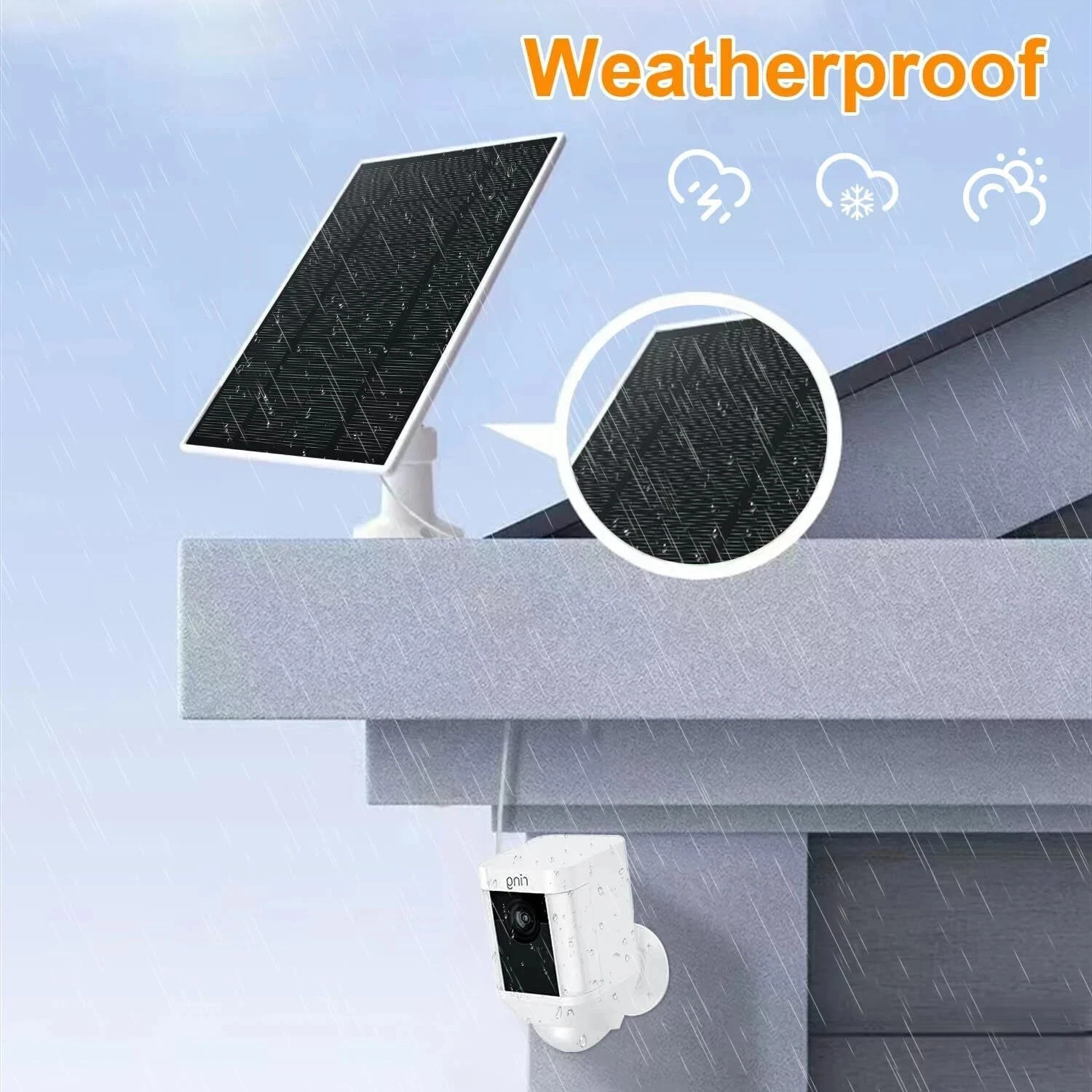 Solar Panel for Ring Camera, 5W Solar Panel Charger for Stick Up Cam/Pro Battery
