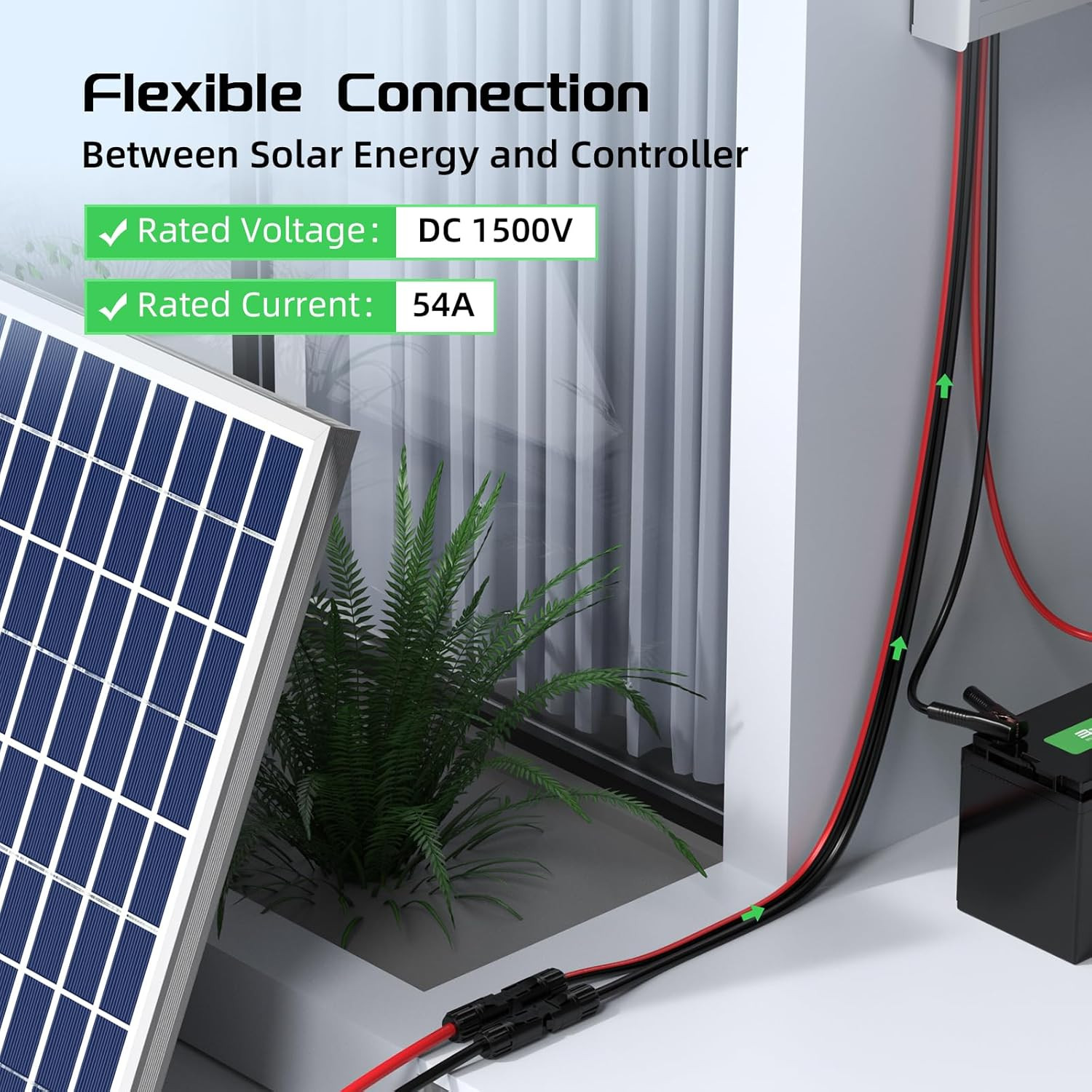 10AWG Solar Panel Extension Cable 20 Feet 6Mm² with Female & Male Connectors, 1