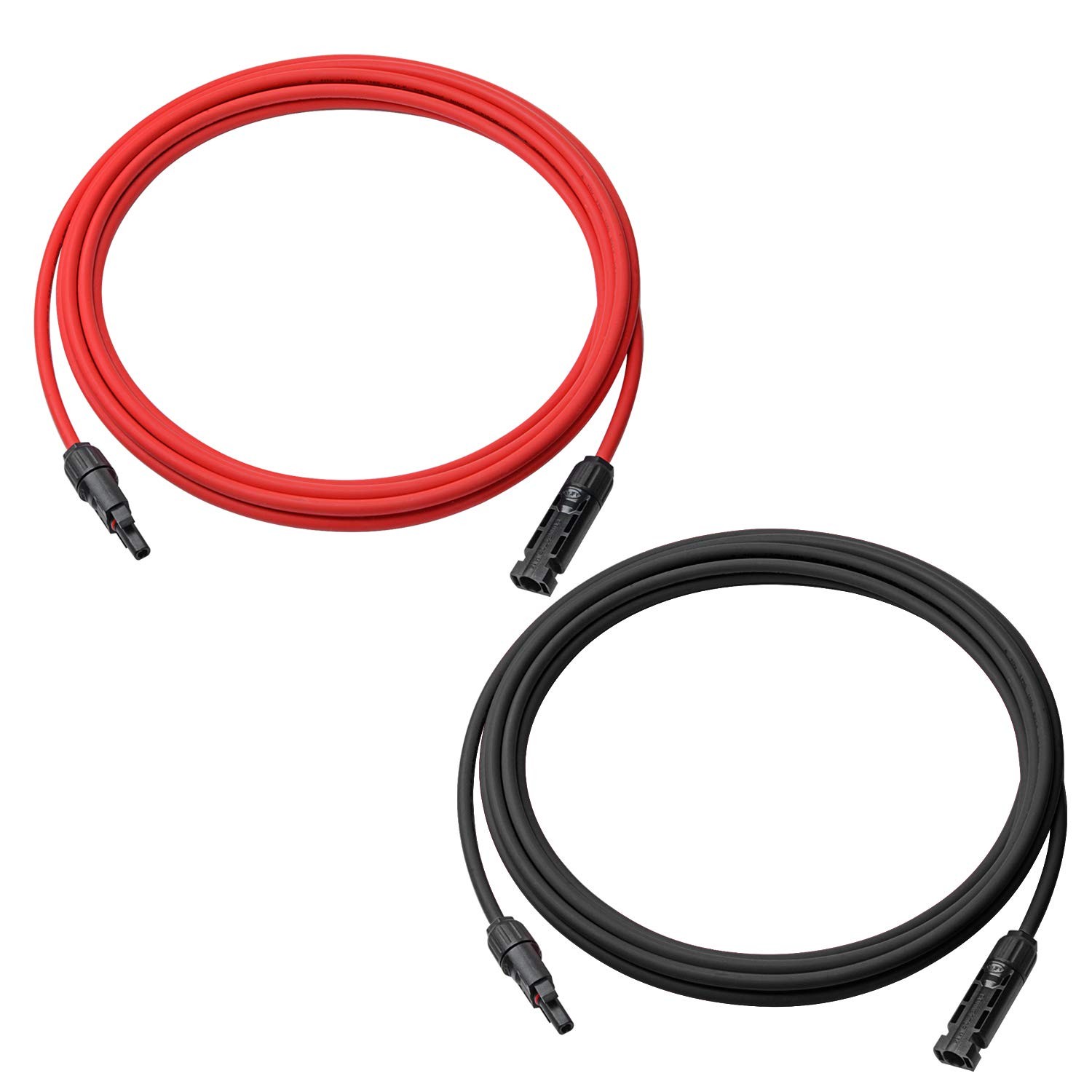 3 Ft Twin Wire Solar Extension Cable with Female Male Connectors