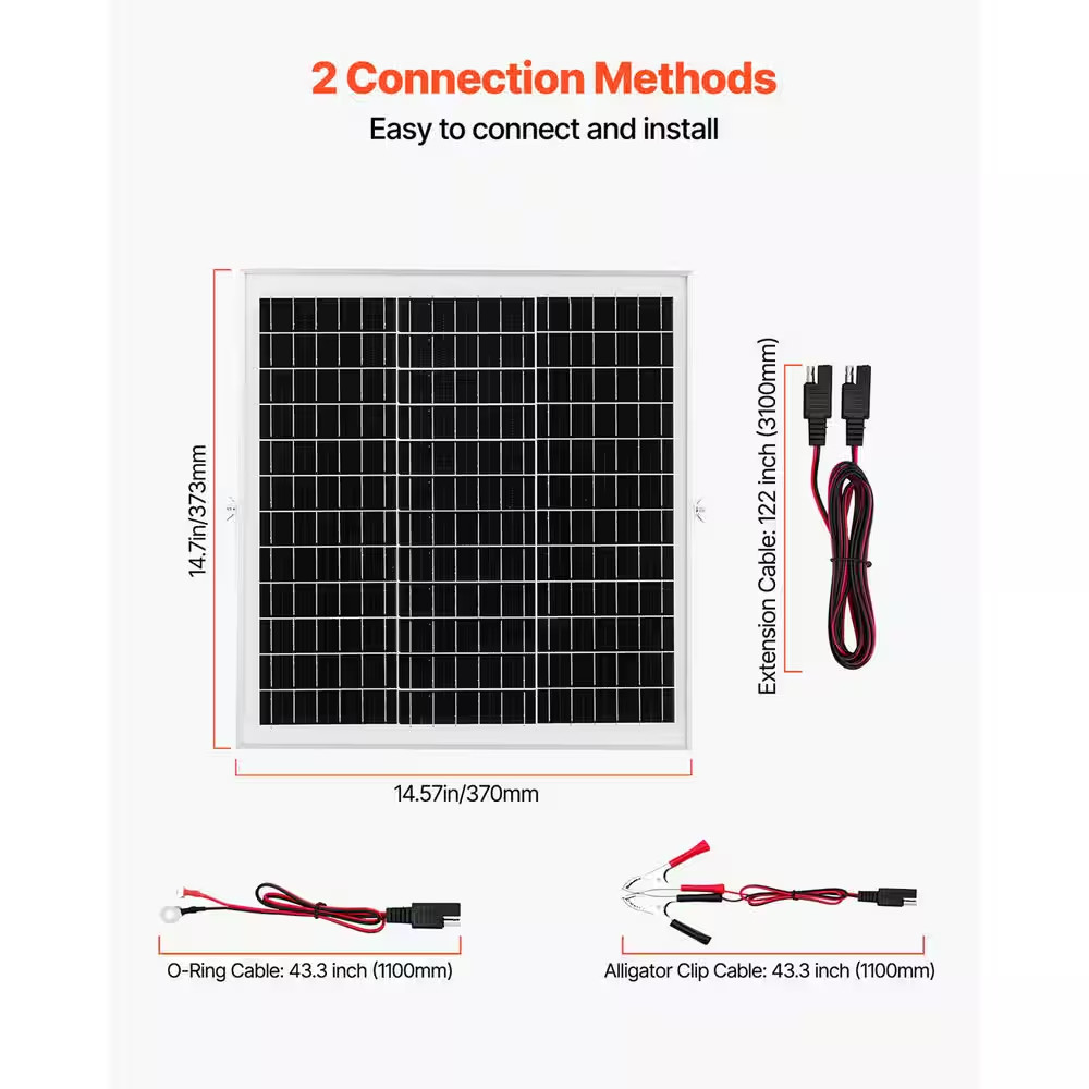 20-Watt 12V Solar Panel Charger, Solar Battery Maintainer with Smart MPPT Contro