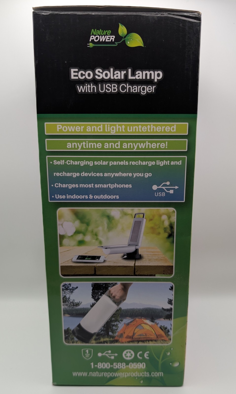 Eco Solar Lamp With USB Charger – 5V/1A Output – Lithium 3.7V 4000mAh – Camping