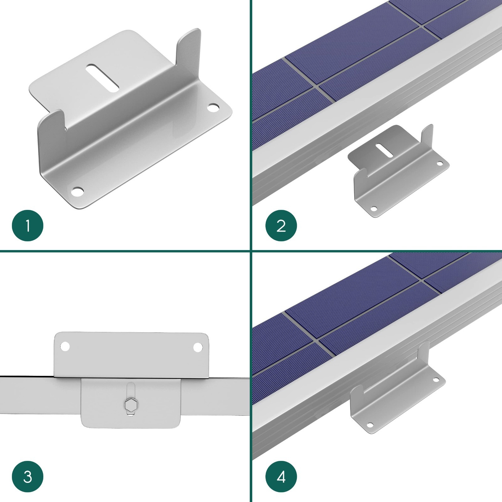 Solar Panel Mounting Brackets Kit – Z Brackets for Roof, RV, Trailer, Wall, Off-