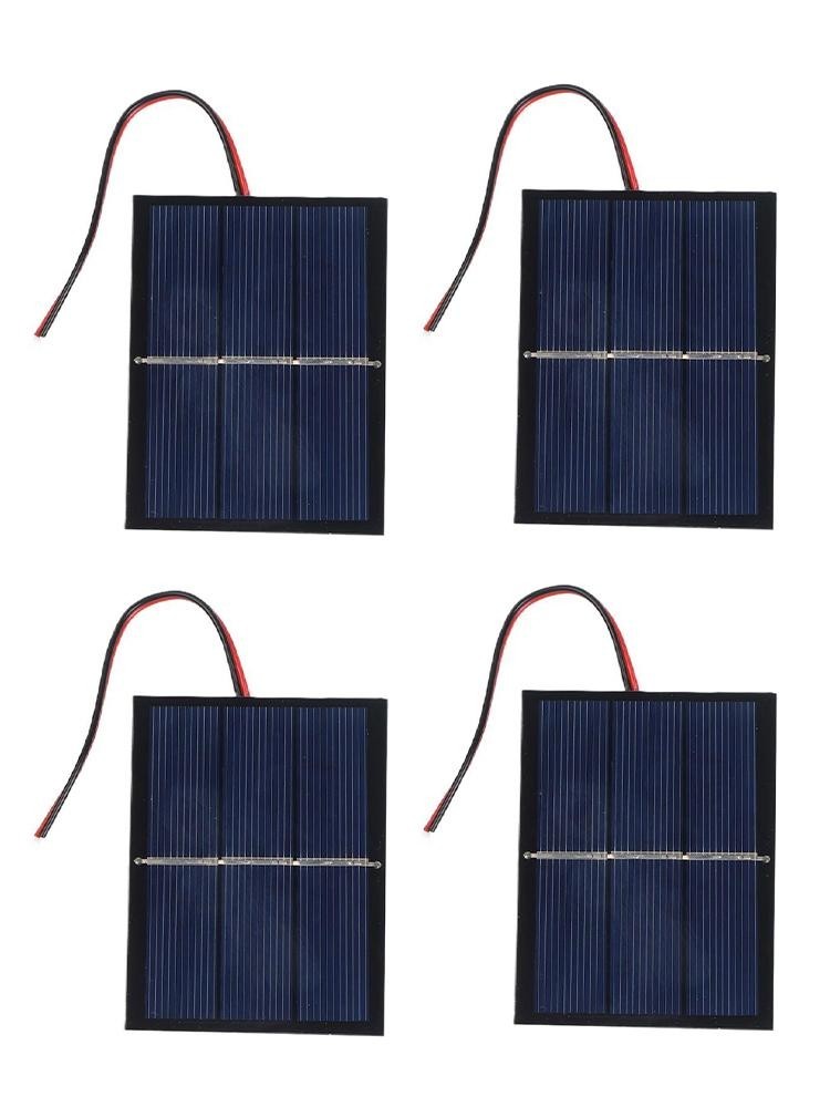 4 Pack 065W 15V Solar Panels with Wiring for Small Power Solar Devices 60x80mm