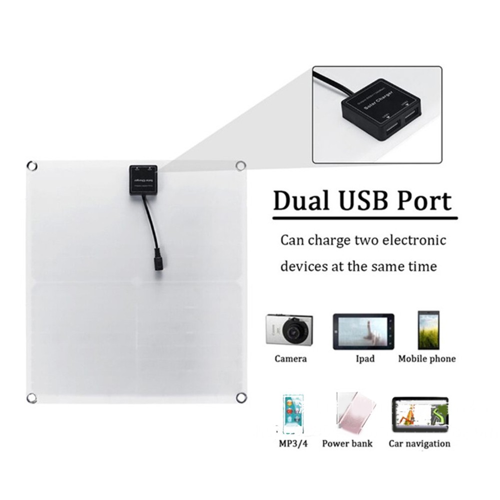 Reliable and User friendly Solar Panel 20W 18V Dual USB Output Easy to Use