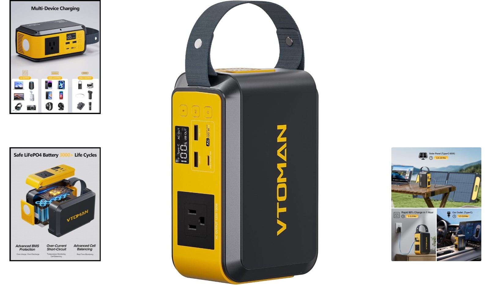 Fast Charging Jump 100 Portable Power Station – 200W Peak with 3 LED Modes