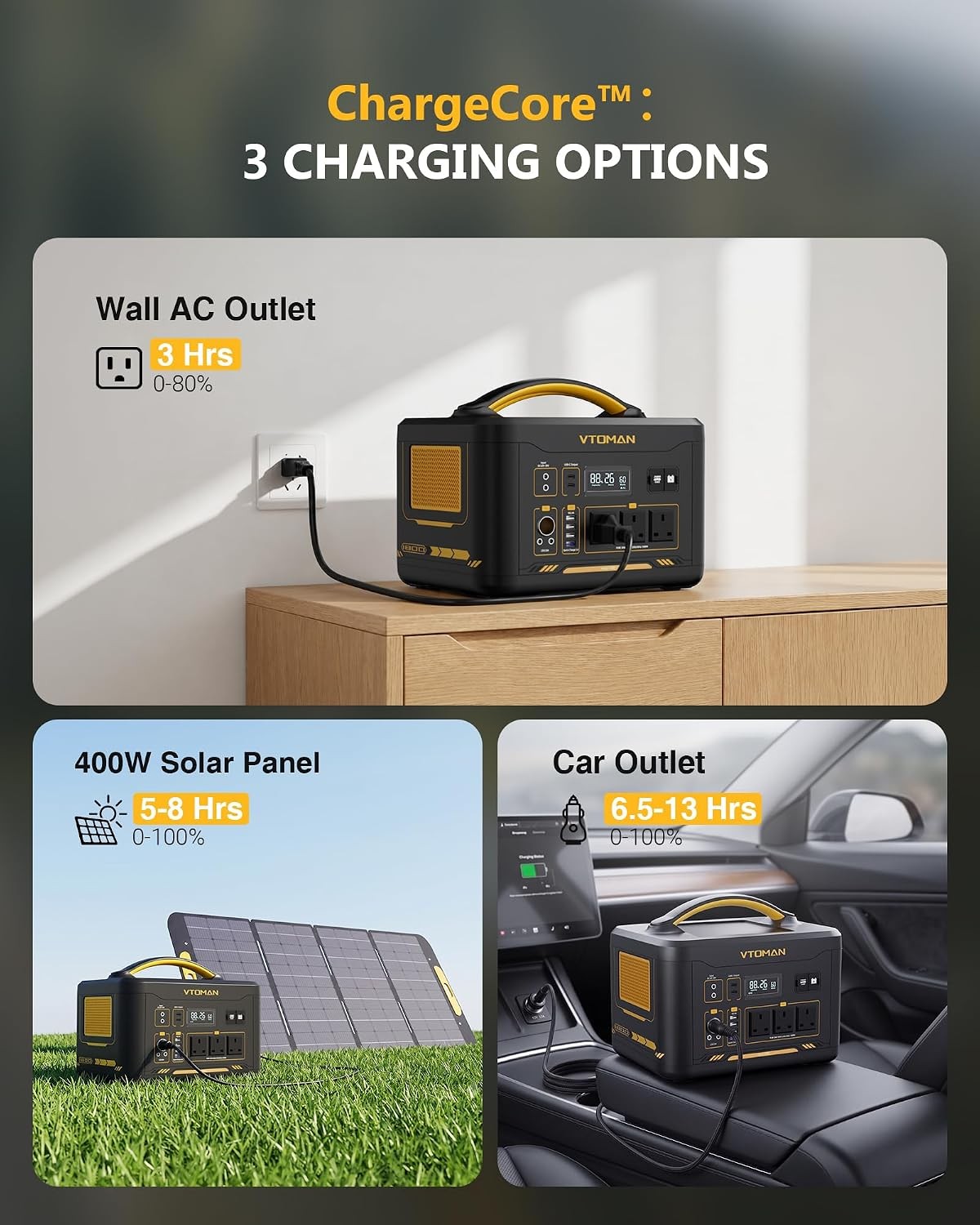 VTOMAN Jump 1800 Portable Power Station, 1548Wh LiFePO4 Solar Generator 1800W