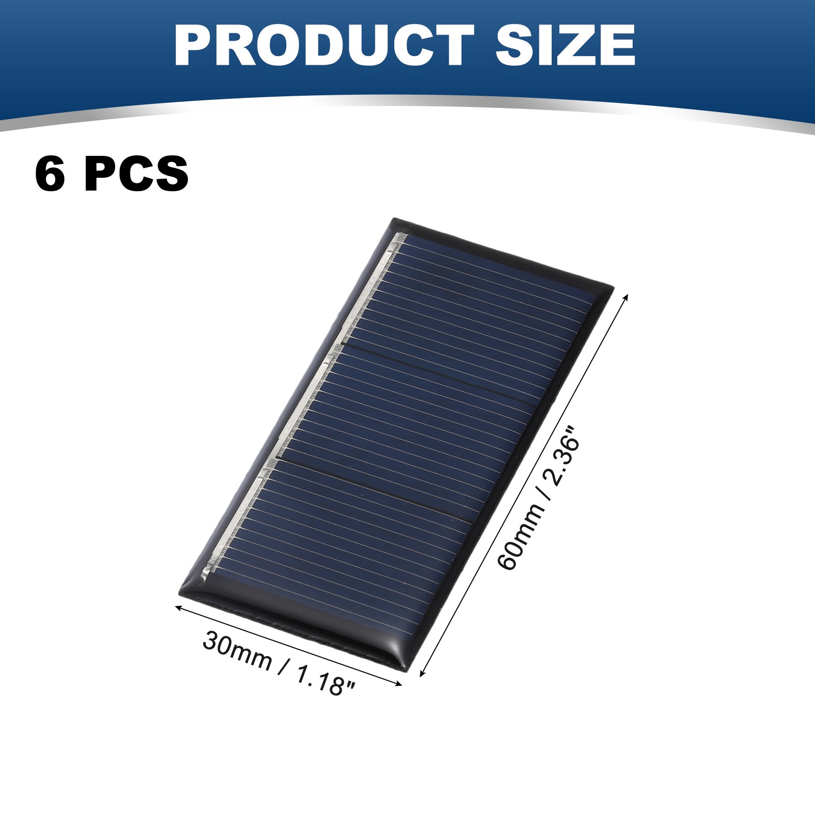 6 mini solar panels 1.5V 0.24W 160mA, photovoltaic cells