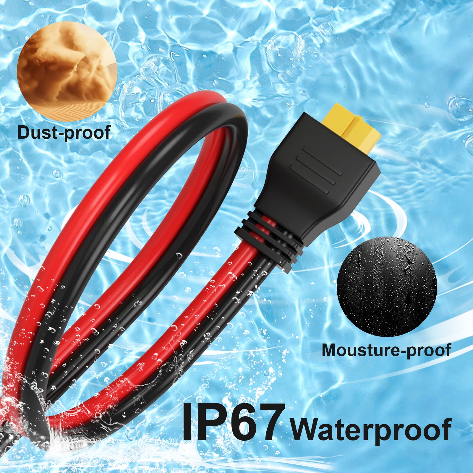 10AWG XT60 Female to O Ring Terminal Cable Connector DC Power Battery Cable