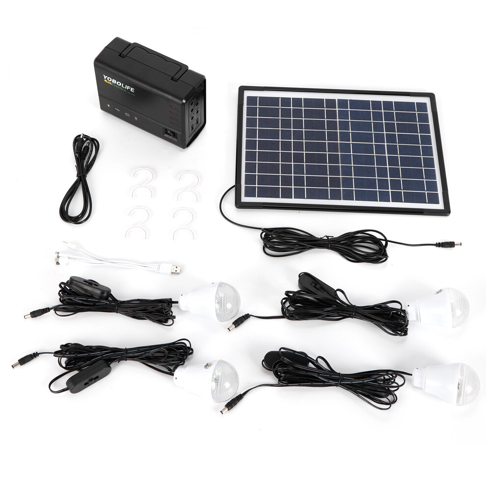 Portable Power Station with Solar Panel, Outdoor Generator Power Supply for Home