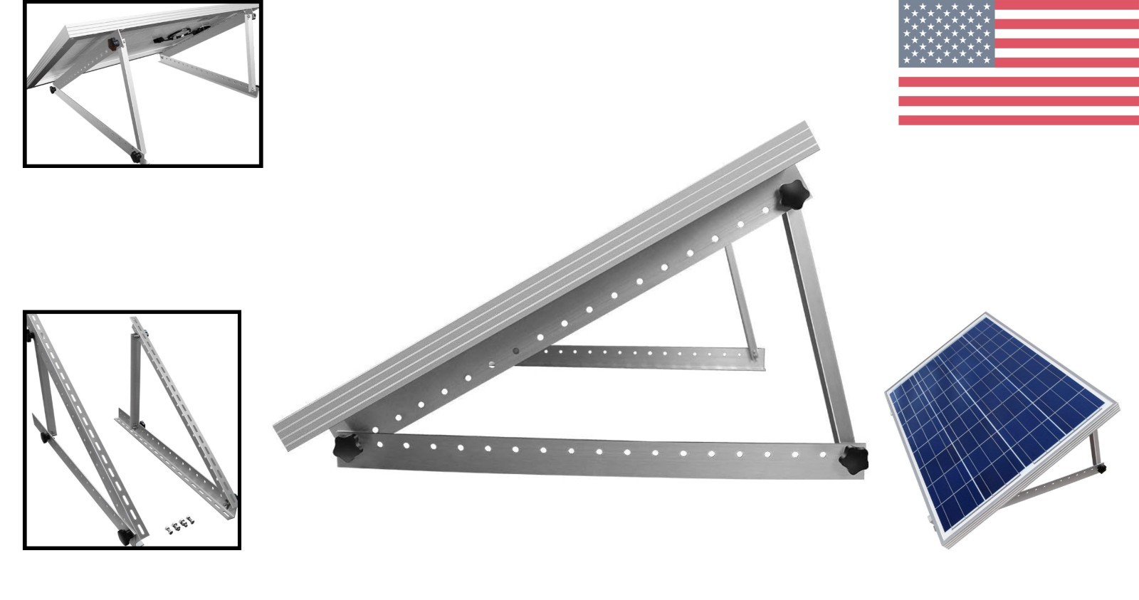 Compact 28in Solar Panel Mounting Brackets with Foldable Legs for Any Surface