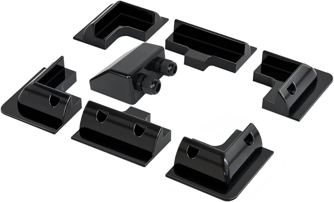 7PCS Solar Panel Mounting Brackets ABS Drill Free Corner Bracket Kit for RV, Boa