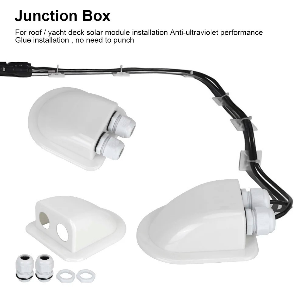 Solar Cable Entry Gland Junction Box Roof Wire Connector for RV Boat Caravan
